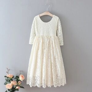 Nicollete’s Couture Flower Girl Paisley Lace Dress